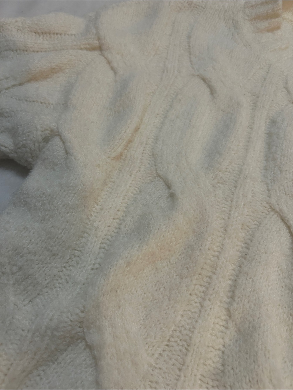 American Eagle Women’s Sweater Cream Cable-Knit Crewneck Size Small - Picture 6 of 8